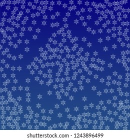 Beautiful Christmas Background with Falling Snowflakes. Element of Design with Snow for a Postcard, Invitation Card, Banner, Flyer. Vector Falling Snowflakes on a Blue Background


