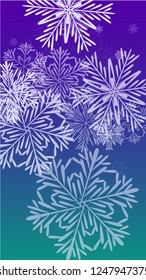 Beautiful Christmas Background with Falling Snowflakes. Element of Design with Snow for a Postcard, Invitation Card, Banner, Flyer. Vector Falling Snowflakes on a Blue Background
