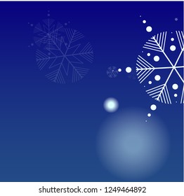 Beautiful Christmas Background with Falling Snowflakes. Element of Design with Snow for a Postcard, Invitation Card, Banner, Flyer. Vector Falling Snowflakes on a Blue Background


