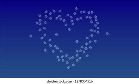 Beautiful Christmas Background with Falling Snowflakes. Element of Design with Snow for a Postcard, Invitation Card, Banner, Flyer. Vector Falling Snowflakes on a Blue Background
