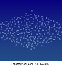 Beautiful Christmas Background with Falling Snowflakes. Element of Design with Snow for a Postcard, Invitation Card, Banner, Flyer. Vector Falling Snowflakes on a Blue Background


