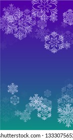 Beautiful Christmas Background with Falling Snowflakes. Element of Design with Snow for a Postcard, Invitation Card, Banner, Flyer. Vector Falling Snowflakes on a Blue Background
