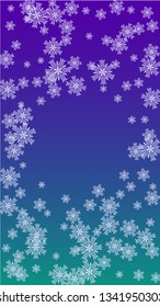 Beautiful Christmas Background with Falling Snowflakes. Element of Design with Snow for a Postcard, Invitation Card, Banner, Flyer. Vector Falling Snowflakes on a Blue Background
