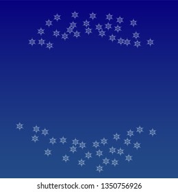Beautiful Christmas Background with Falling Snowflakes. Element of Design with Snow for a Postcard, Invitation Card, Banner, Flyer. Vector Falling Snowflakes on a Blue Background


