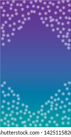 Beautiful Christmas Background with Falling Snowflakes.  Element of Design with Snow for a Postcard, Invitation Card, Banner, Flyer.  Vector Falling Snowflakes on a Blue Winter Background
