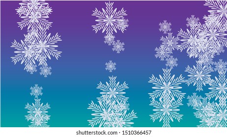 Beautiful Christmas Background with Falling Snowflakes. Element of Design with Snow for a Postcard, Invitation Card, Banner, Flyer. Vector Falling Snowflakes on a Blue Background
