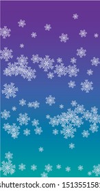Beautiful Christmas Background with Falling Snowflakes. Element of Design with Snow for a Postcard, Invitation Card, Banner, Flyer. Vector Falling Snowflakes on a Blue Background
