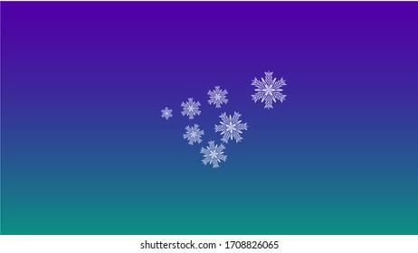 Beautiful Christmas Background with Falling Snowflakes. Element of Design with Snow for a Postcard, Invitation Card, Banner, Flyer. Vector Falling Snowflakes on a Blue Background
