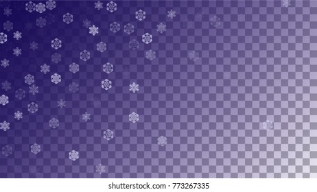 Beautiful Christmas Background with Falling Snowflakes. Element of Design with Snow for a Postcard, Invitation Card, Banner, Flyer. Vector Falling Snowflakes on a Blue Background