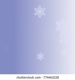Beautiful Christmas Background with Falling Snowflakes. Element of Design with Snow for a Postcard, Invitation Card, Banner, Flyer. Vector Falling Snowflakes on a Blue Background