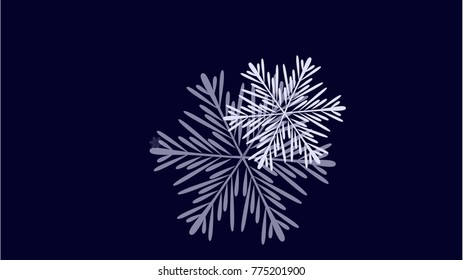 Beautiful Christmas Background with Falling Snowflakes. Element of Design with Snow for a Postcard, Invitation Card, Banner, Flyer. Vector Falling Snowflakes on a Blue Background