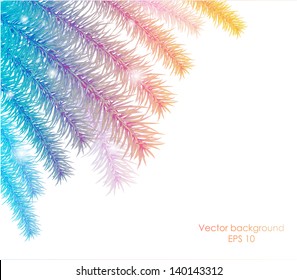 Beautiful Christmas background with fluffy branches
