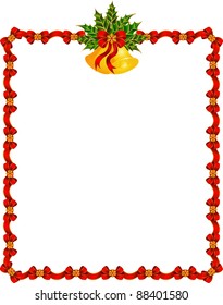 Beautiful Christmas background with garland and bells. Vector