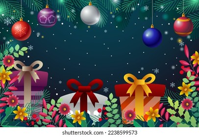 Beautiful Christmas Background with Gradient Color Concept