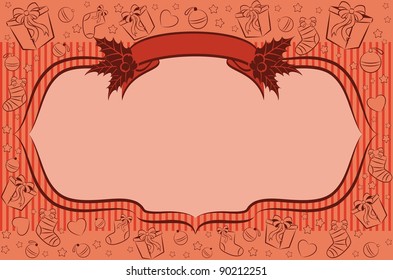 Beautiful Christmas background with ornament. Vector