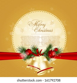 Beautiful Christmas background with place for text. Vector illustration.