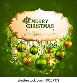 Beautiful christmas background with place for text. Vector illustration.