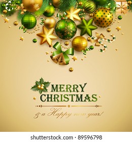 Beautiful christmas background with place for text. Vector illustration.