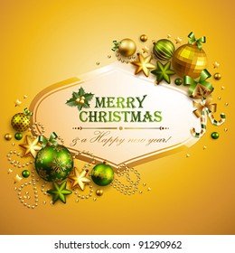 Beautiful christmas background with place for text. Vector illustration.