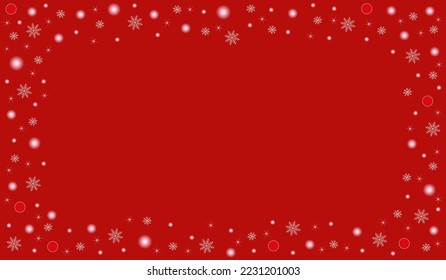 beautiful Christmas background with beautiful snowflakes on a red background