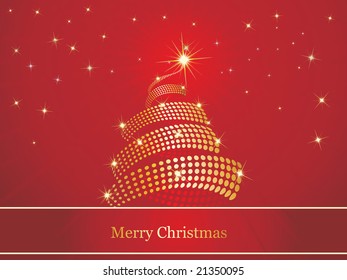 beautiful christmas background with stars  and adorned christmas tree studded with jewels, wallpaper