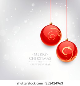 beautiful christmas ball in snow background