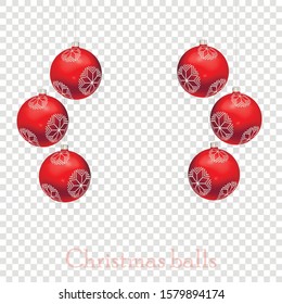 Beautiful christmas balls with snowflakes. Vector graphics.