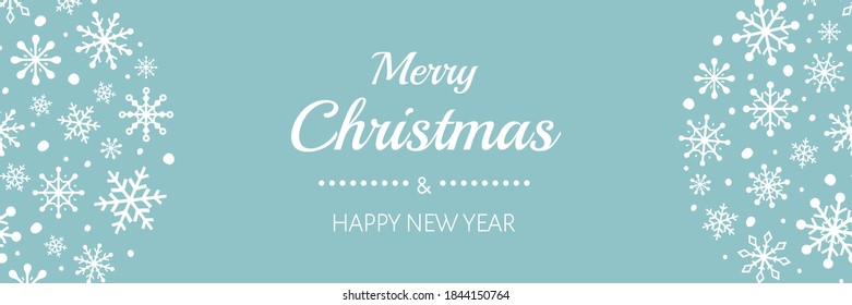 Beautiful Christmas banner with festive snowflakes. Xmas ornament. Vector
