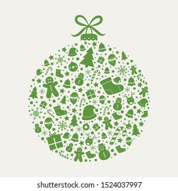 Beautiful Christmas bauble on white background. Xmas ornament. Vector