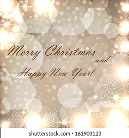 Beautiful Christmas beige background.  Vector  illustration