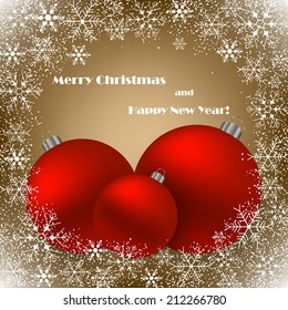 Beautiful Christmas beige background .Vector  illustration.  