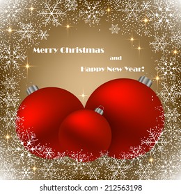 Beautiful Christmas beige background .Vector  illustration