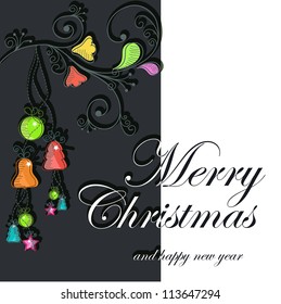 Beautiful Christmas card with Christmas decorations