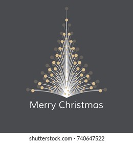 Beautiful Christmas card, elegant, gold and gray color. Vector illustration. 