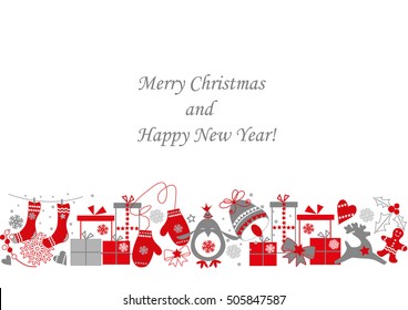 Beautiful Christmas Card with Christmas elements