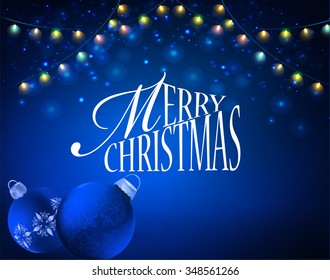 beautiful Christmas card with garland and balls / vector greetings background