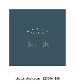 Beautiful Christmas Card With Minimal Aesthetics and Line Art. Vector Illustration. EPS10 With Layers. Easy to Edit.