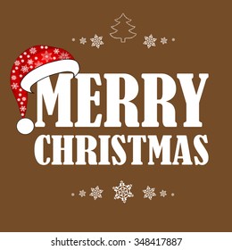 beautiful Christmas card with Santa hat. the idea for your design