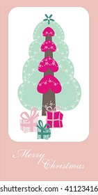 Beautiful Christmas Card With Tree