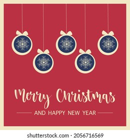 Beautiful Christmas card to wish an happy new year and an happy Holidays Vectorial typography illustration. 