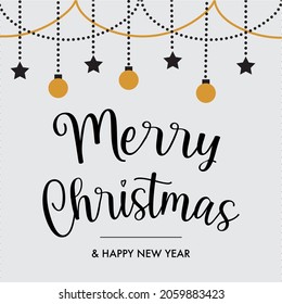 Beautiful Christmas card to wish an happy new year and an happy Holidays Vectorial typography illustration