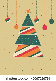 Beautiful Christmas card to wish an happy new year and an happy Holidays Vectorial typography illustration. 