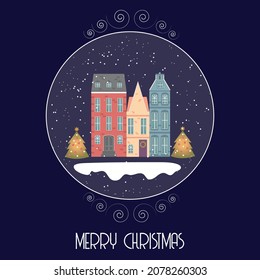 Beautiful Christmas card to wish an happy new year and an happy Holidays Vectorial typography illustration. 