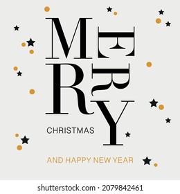 Beautiful Christmas card to wish an happy new year and an happy Holidays Vectorial typography illustration. 