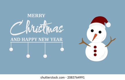 Beautiful Christmas composition wish merry Christmas season with snowman.