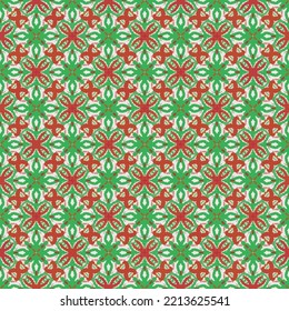 beautiful Christmas concept red green flower  abstract seamless colorful pattern background, illustration art decration wallpaper design.