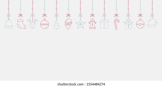 Beautiful Christmas decorations. Festive ornament. Vector