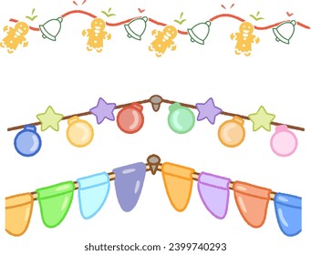 Beautiful Christmas decorations with super cute cartoon stickers