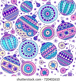 Beautiful Christmas doodle pattern. A pattern from a toy for a Christmas tree
