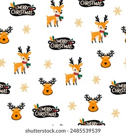 Beautiful Christmas doodle seamless pattern, hand drawn pattern, great for Christmas textiles, banners, wrappers, wallpapers - vector surface. Christmas elements.